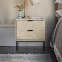 Leaf Bedside Drawers - Whitewashed, Mango Wood