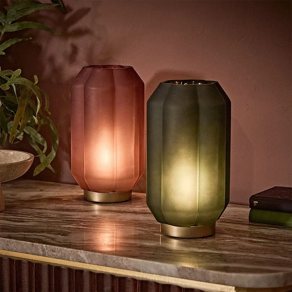 Letty Hexagonal Table Lamp - Green, Glass image