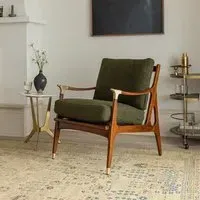 Levi Armchair - Olive Green, Boucle