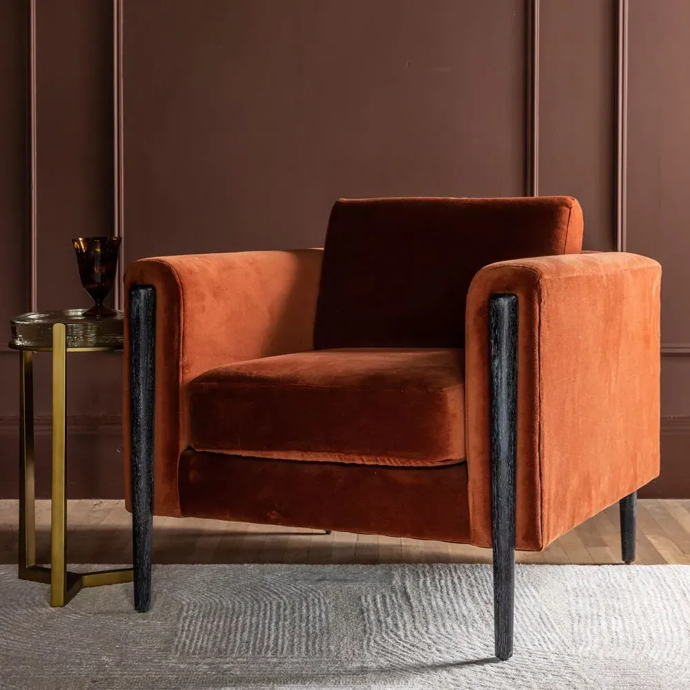 Lexington Armchair - Rust, Velvet