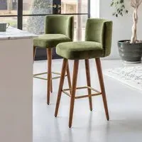 Lola Barstool - Deep Green, Velvet