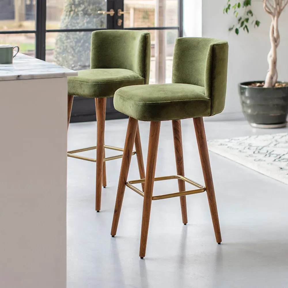 Lola Barstool - Deep Green, Velvet image