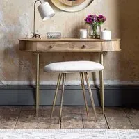 Lottie Dressing Table with Stool - Mango Wood