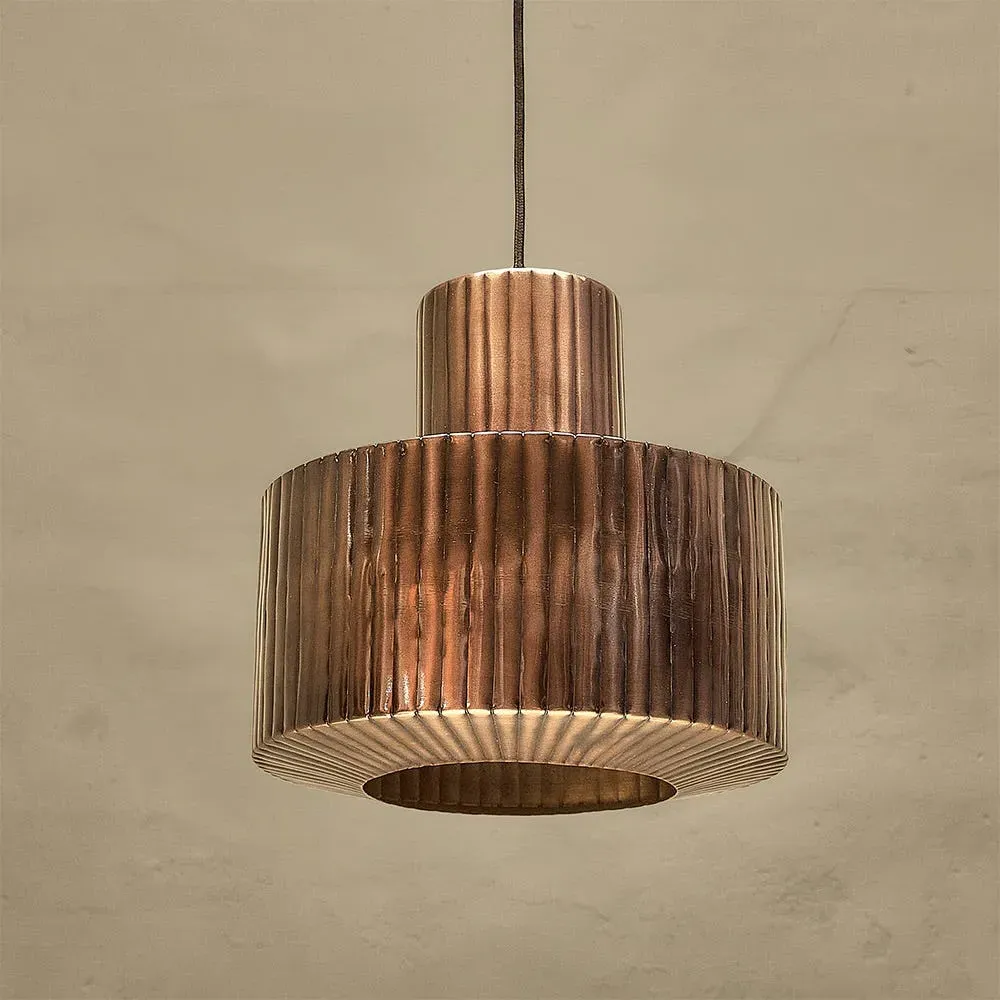 Luisa Fluted Pendant Light - Antique Brass, Metal product