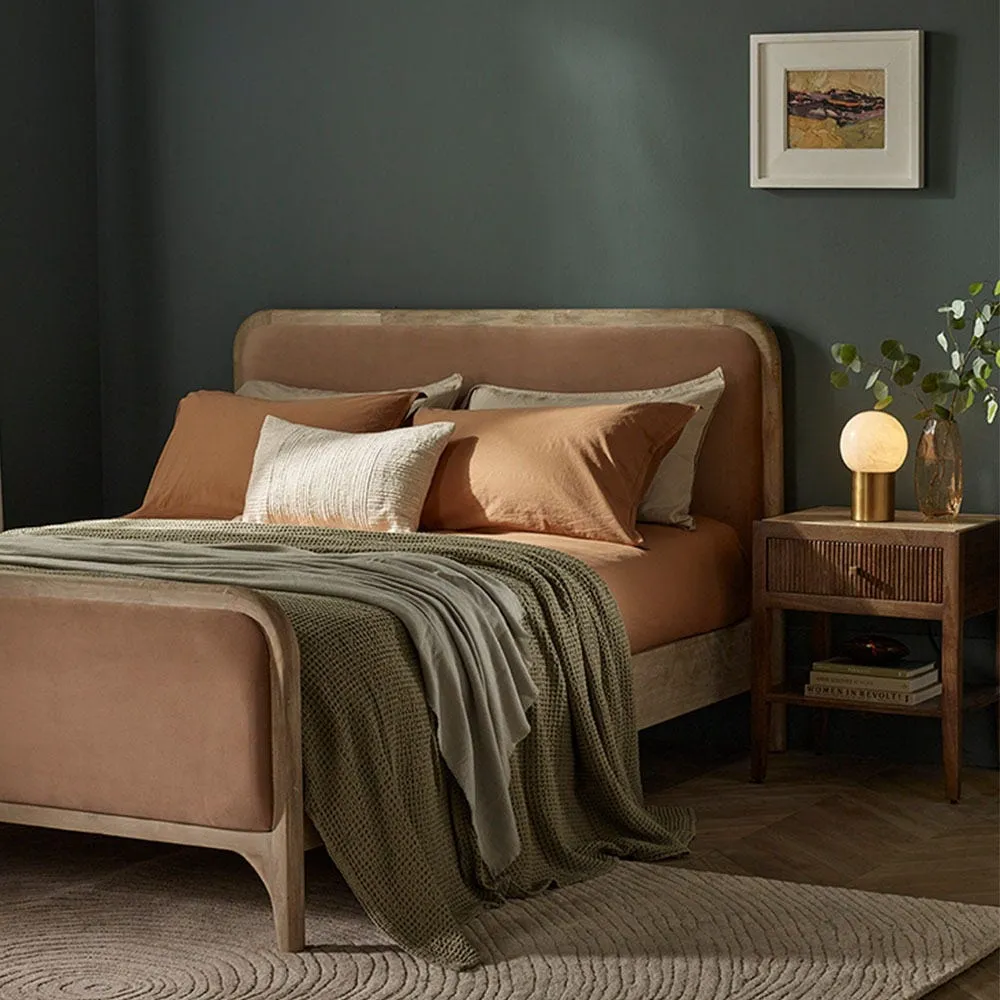 Mabel King Size Bed Frame - Nude, Mango Wood image