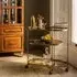 Malone Drinks Trolley - Antique Brass, Wood
