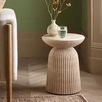 Mason Side Table Stool Travertine Finish - Pink, Concrete