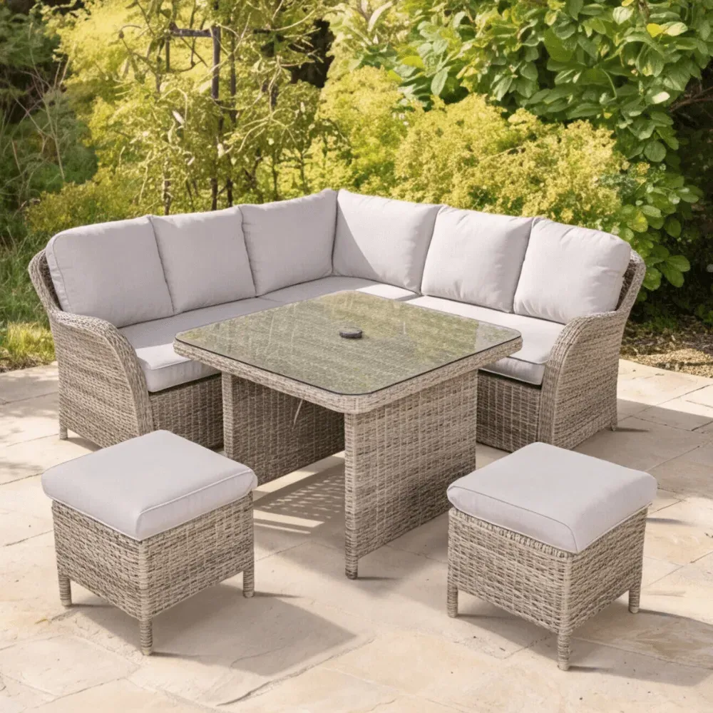 Matilda Corner Lounge Dining Set - Natural, Rattan-Effect product