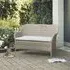 Matilda Outdoor Bench with Cushions - Beige, Rattan Effect