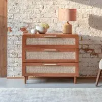 Maya 3-Drawer Chest of Drawers - Acacia Wood, Danish Cord