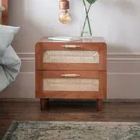 Maya Bedside Table with 2 Drawers - Acacia Wood