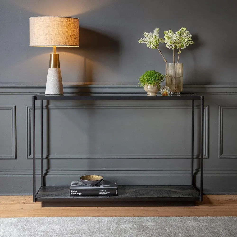 Mercury Console Table - Black, Glass image
