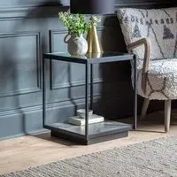 Mercury Side Table - Black, Glass