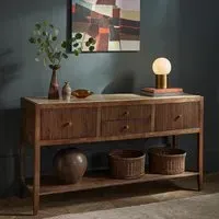 Mirabelle Fluted Sideboard - Mango Wood, Travertine