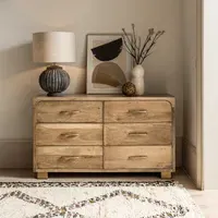 Miro 6 Drawer Chest - Mango Wood, Brass