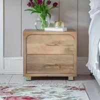 Miro Bedside Drawer - Mango Wood, Brass