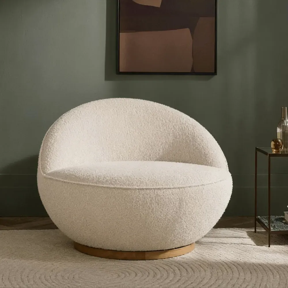 Molly Swivel Chair - Ecru, Boucle image