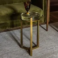 Molten Side Table - Clear Glass, Brass