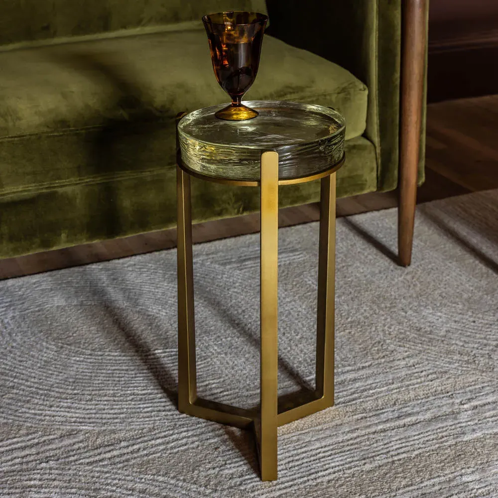 Molten Side Table - Clear Glass, Brass image