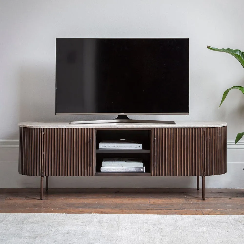 Monza Fluted Media Unit - Bronze, Marble image