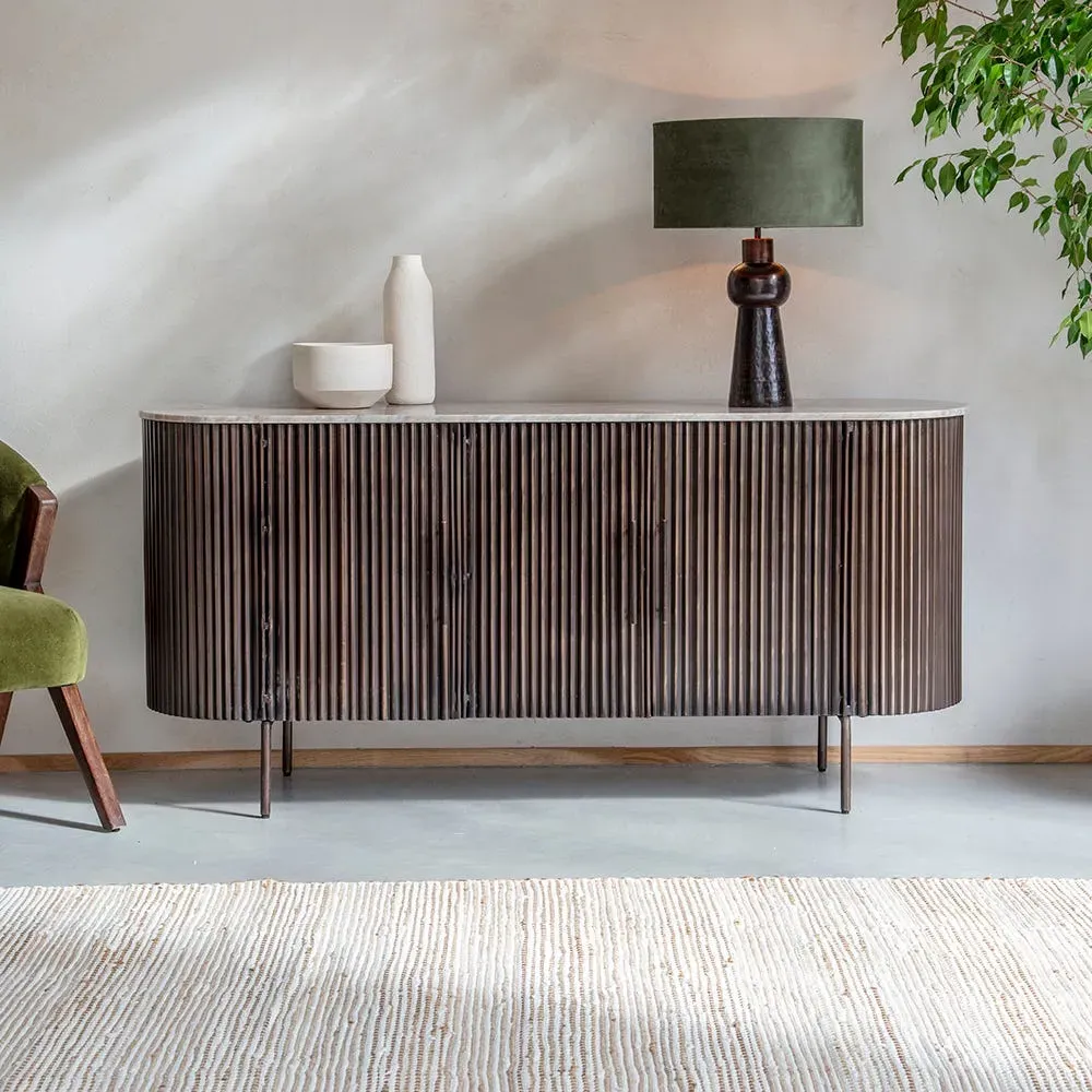 Monza Metal & Marble Sideboard - Bronze, Marble image