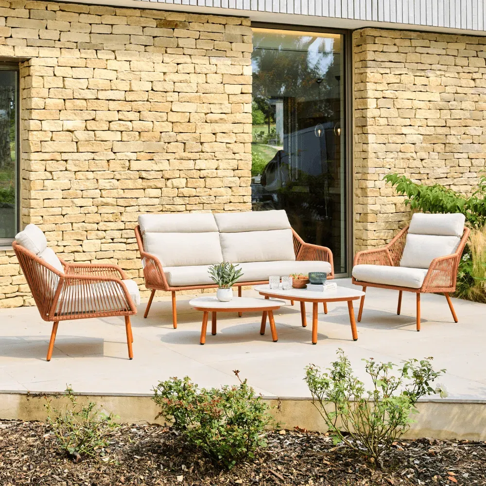 Olivia Garden Sofa Lounge Set - Terracotta, Aluminium product