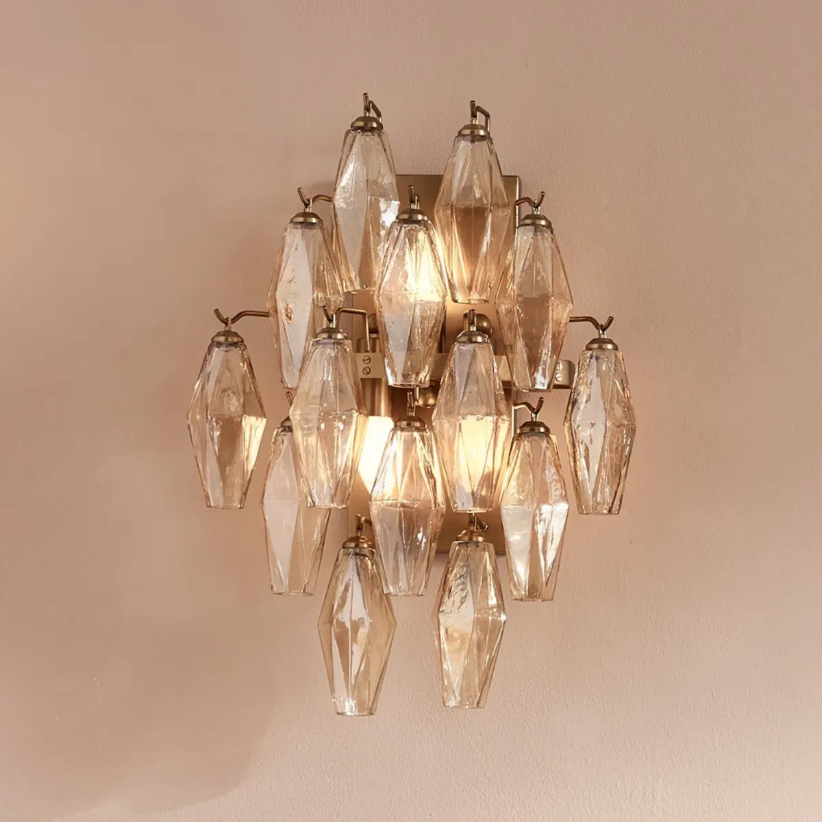 Oriana Lustre Glass Wall Light - Antique Brass product