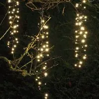 Outdoor Cascade Lights 6 Cluster Drops 50cm - White alternate view