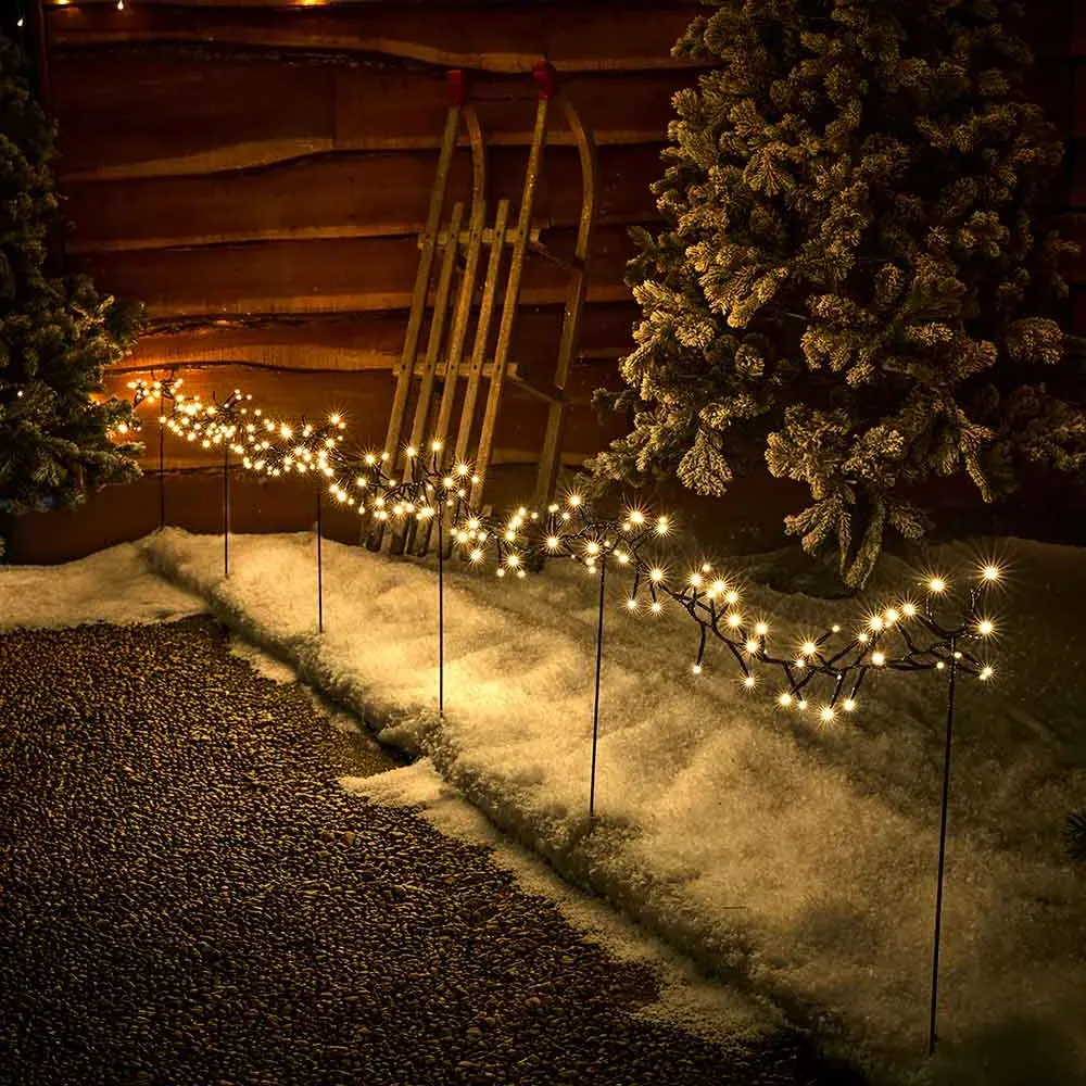 Outdoor Cluster Light String with Stakes - Warm White product