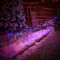 Outdoor Multicolour Cluster Light String with Stakes alternate view