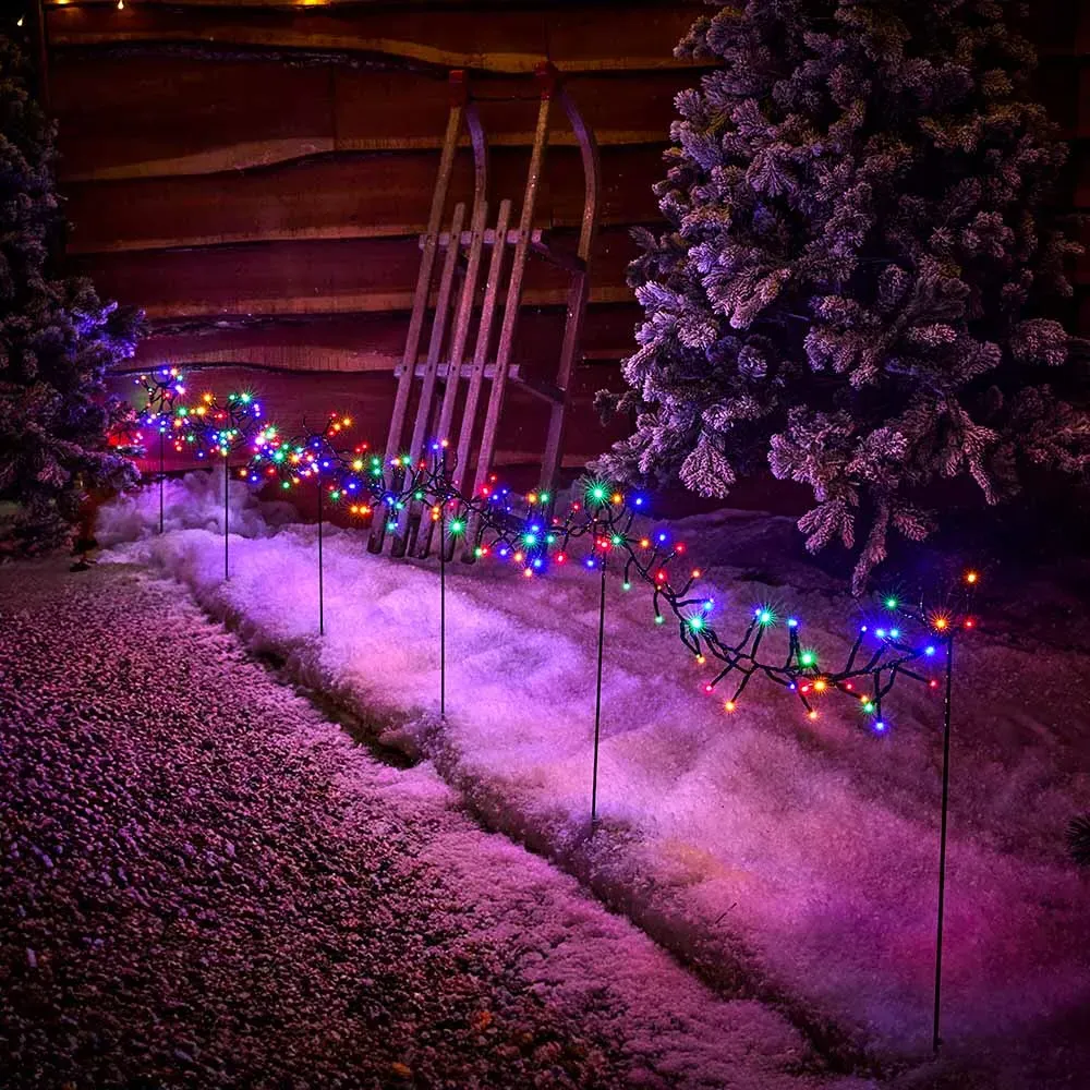 Outdoor Multicolour Cluster Light String with Stakes product