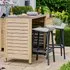 Paola Outdoor Bar Set with 2 Stools - Wood-Effect Aluminium
