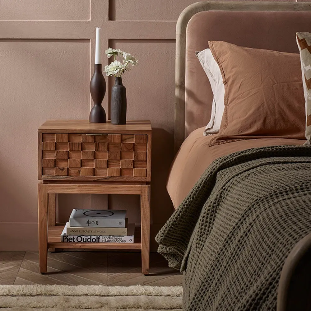 Poppy Bedside Table - Acacia Wood image
