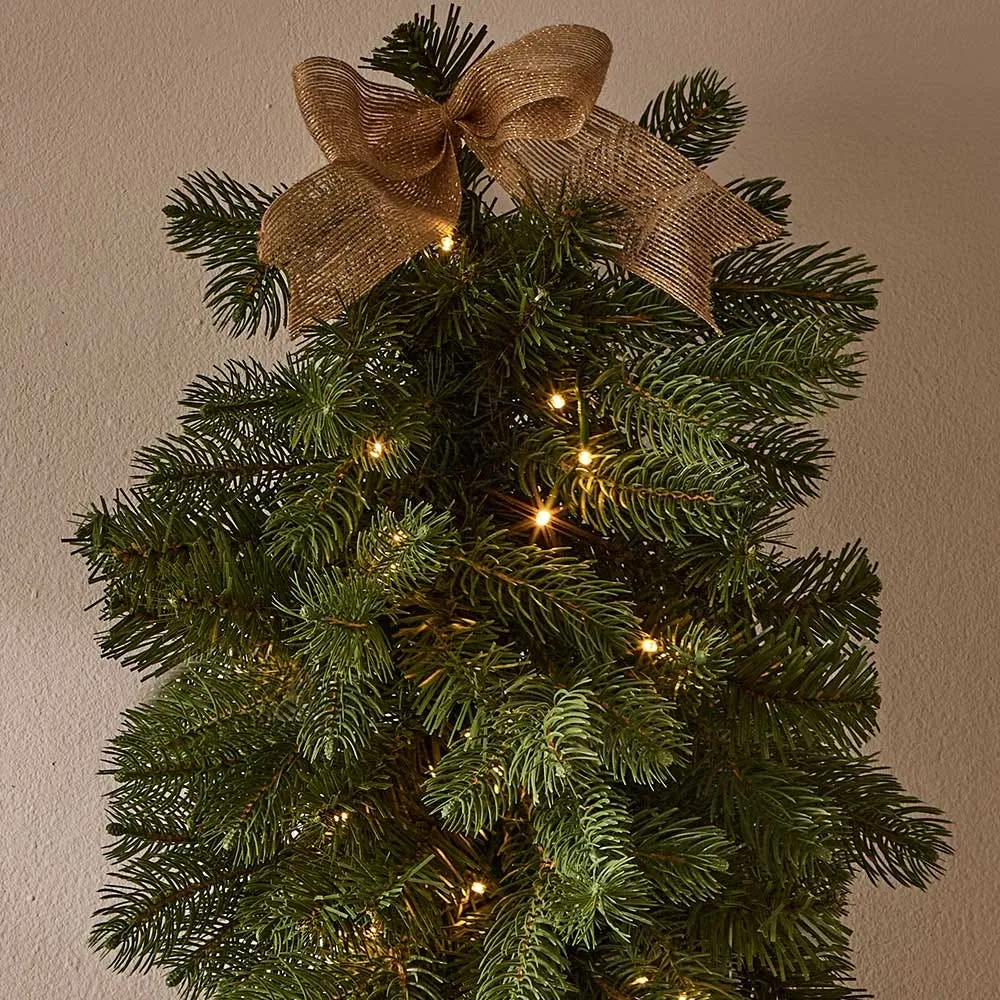 Pre-lit Faux Fir Teardrop Swag with Timer - Warm White alternate view