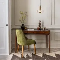 Quinn Writing Desk with Drawers - Black, Mango Wood