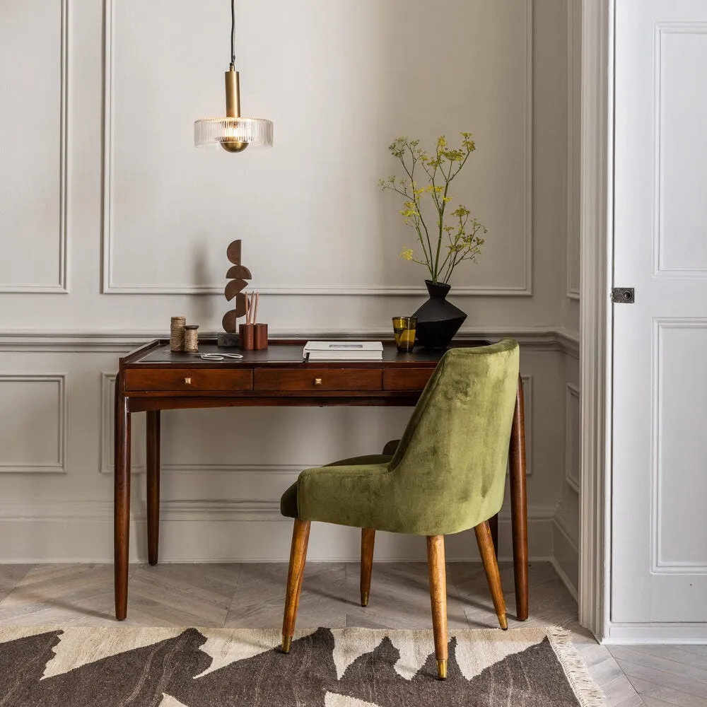 Quinn Writing Desk with Drawers - Black, Mango Wood image