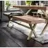 Reeves Large Dining Bench - Mango Wood, Brass