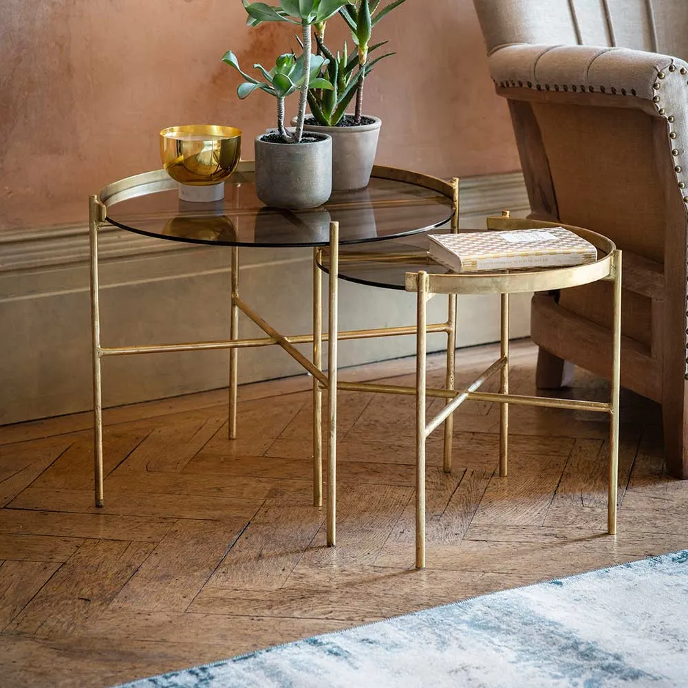 Reims Coffee Table Set - Amber, Brass image