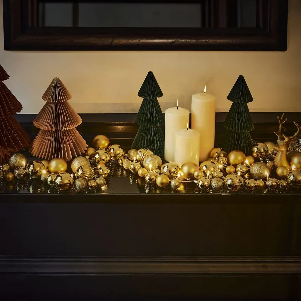 Retro Bauble Garland LED Lit - Gold alternate view