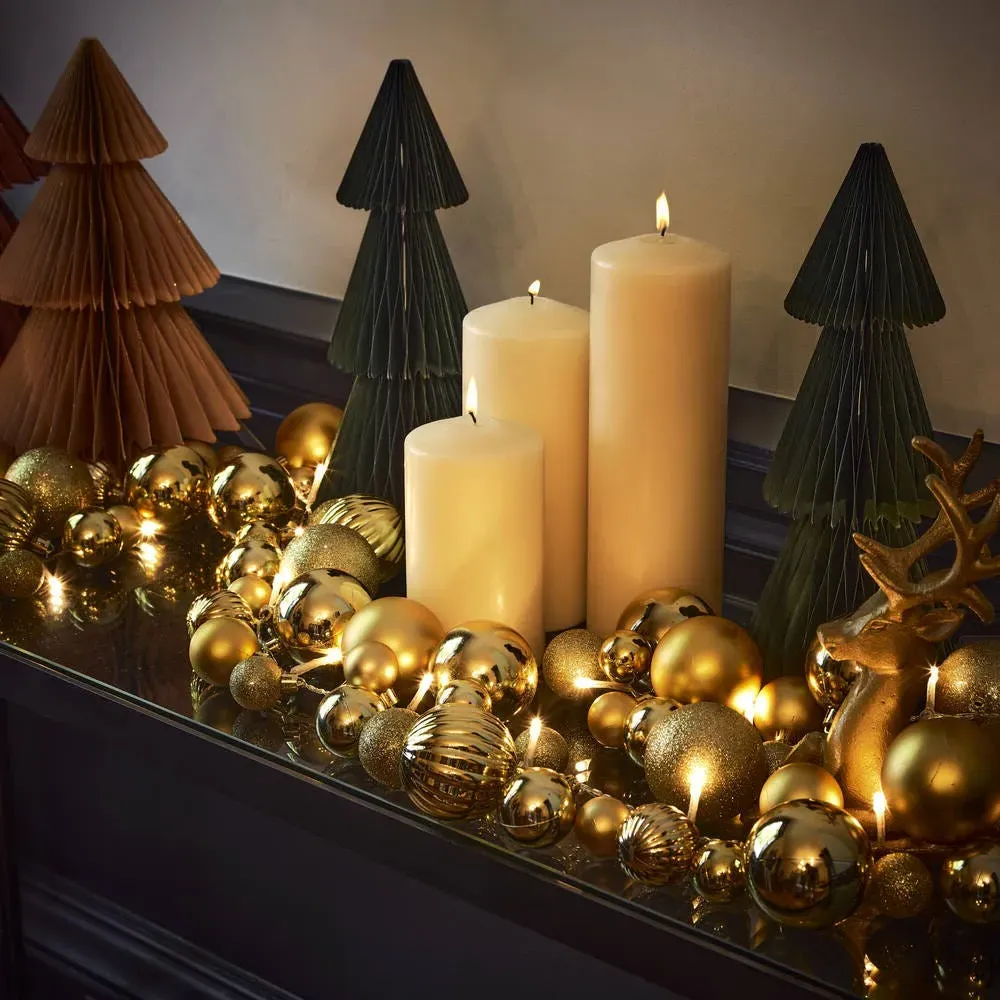 Retro Bauble Garland LED Lit - Gold product