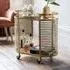 Rockefeller Drinks Trolley - Brass, Amber Glass