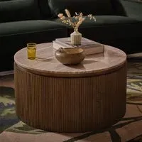 Rondo Round Coffee Table - Marble, Mango Wood
