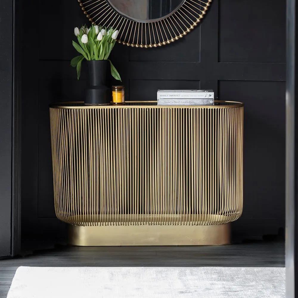 Saint-Germain Console Table - Brass, Glass