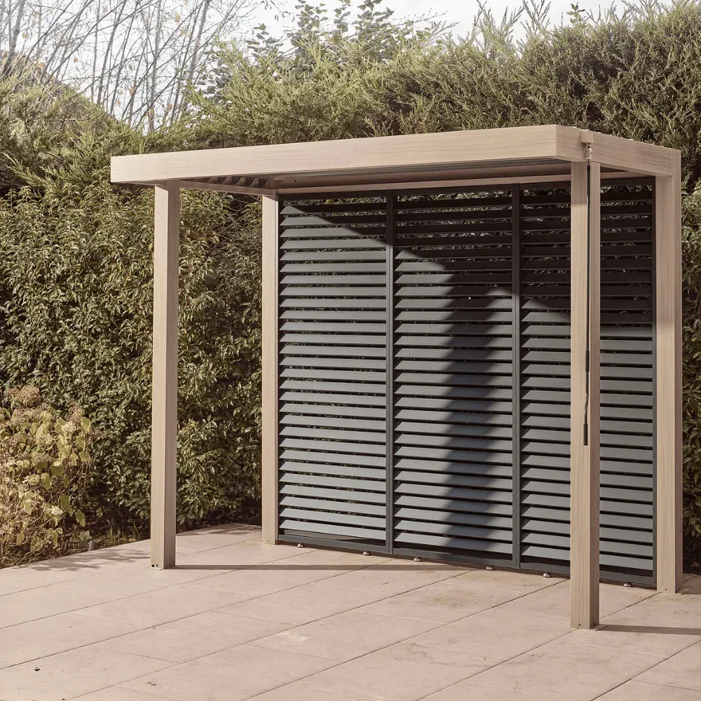 Savannah 3m x 1.5m BBQ Pergola with Louvred Roof - Birch, Aluminium product