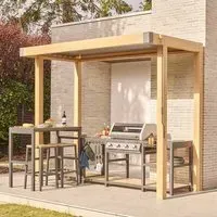 Savannah 4 Burner Outdoor Kitchen with Bar - Aluminium