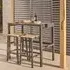 Savannah Bar Table and 2 Bar Stools Set - Wood Effect, Aluminium