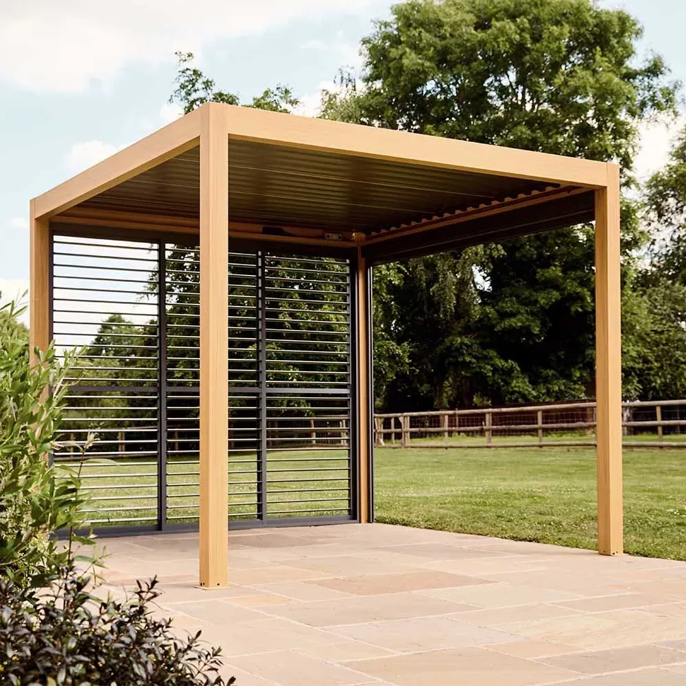 Savannah Pergola with Lights 3 x 3m - Oak, Aluminium product