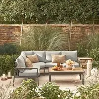 Savannah Rope Corner Lounge Set - Natural Wood Effect