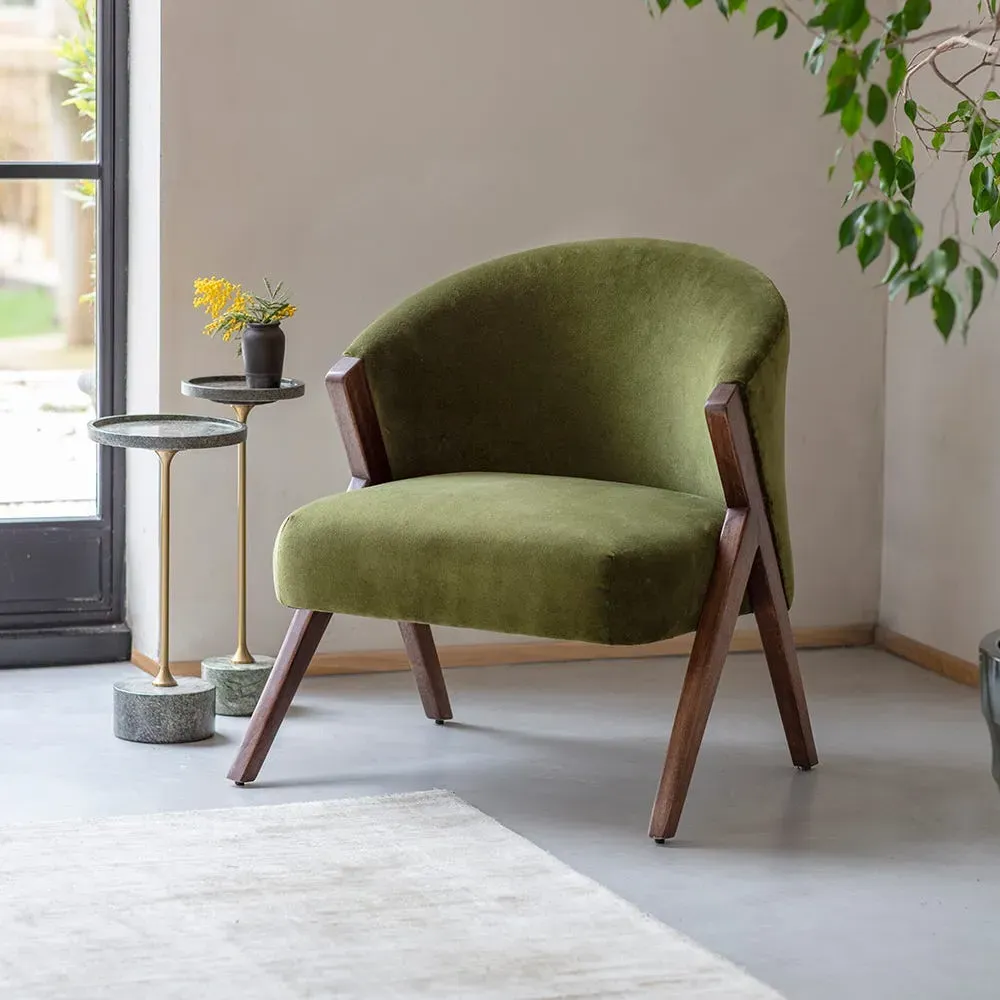 Scoop Armchair - Deep Green, Velvet image
