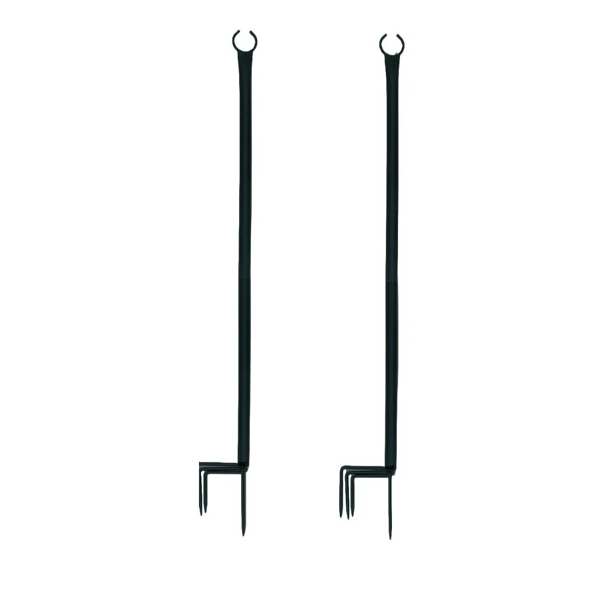 Set of 2 Extendable Outdoor Lighting Poles - Black alternate view